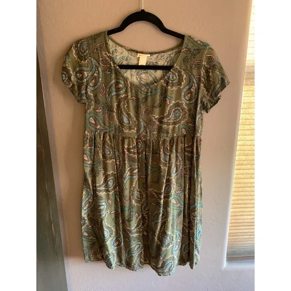 Mossimo Supply Co. | Dresses | Mossimo Green Paisley Babydoll Dress Size  Medium | Poshmark